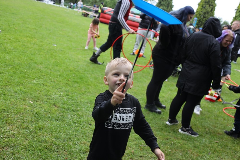 Enjoying Circus Skills Workshop from last years Dawley Day