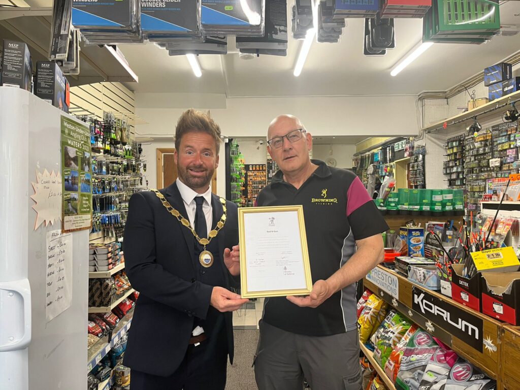 Rod & Gun receiving their Armed Forces Covenant certificate by Cllr Ian Preece, Mayor of Great Dawley